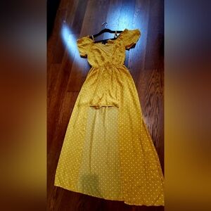 Yellow Polka Dot Dress & Romper